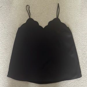 Black satin tank top